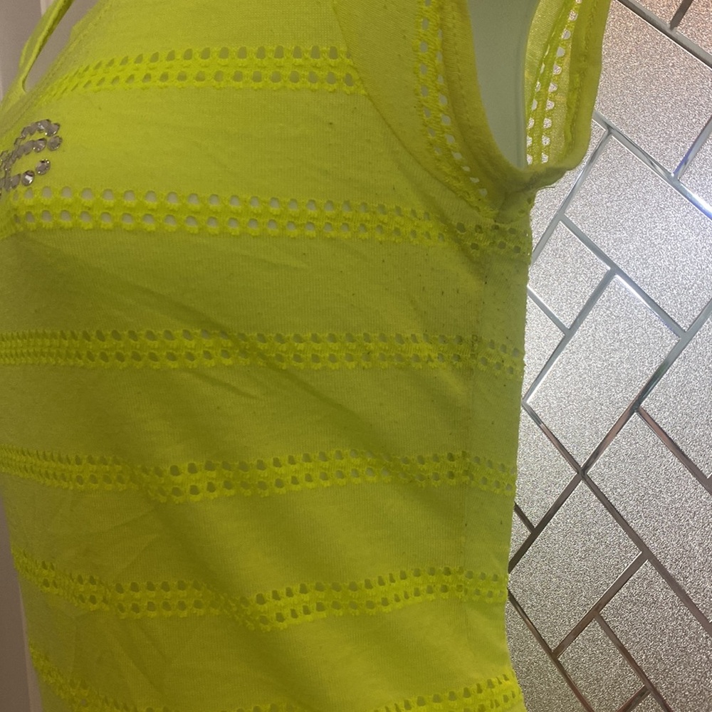 BEBE Sheer Rhinestone Top - Picture 3 of 7